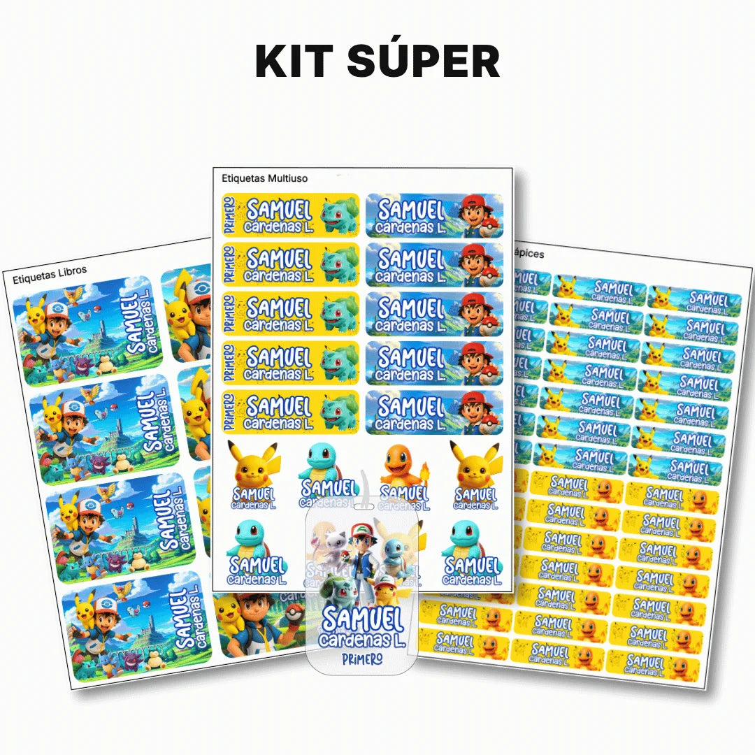 Criaturas Coleccionables – Etiquetas Escolares Personalizadas