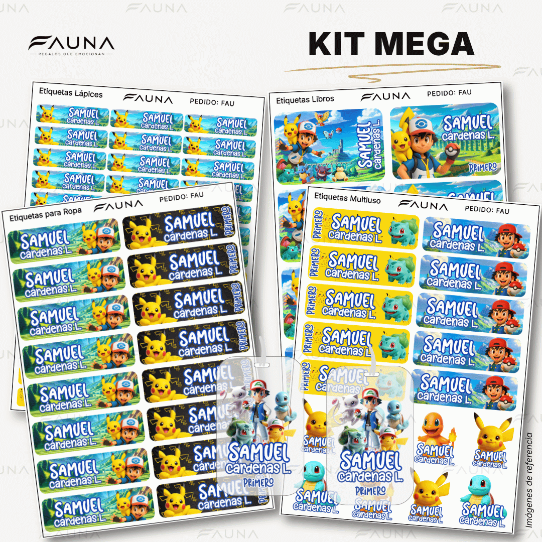 Criaturas Coleccionables 🟡 - Etiquetas Escolares Premium Personalizadas