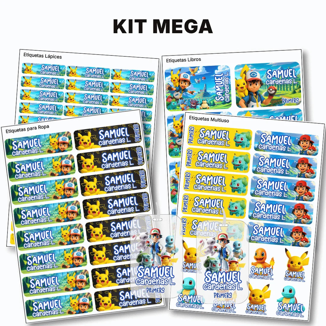 Criaturas Coleccionables – Etiquetas Escolares Personalizadas