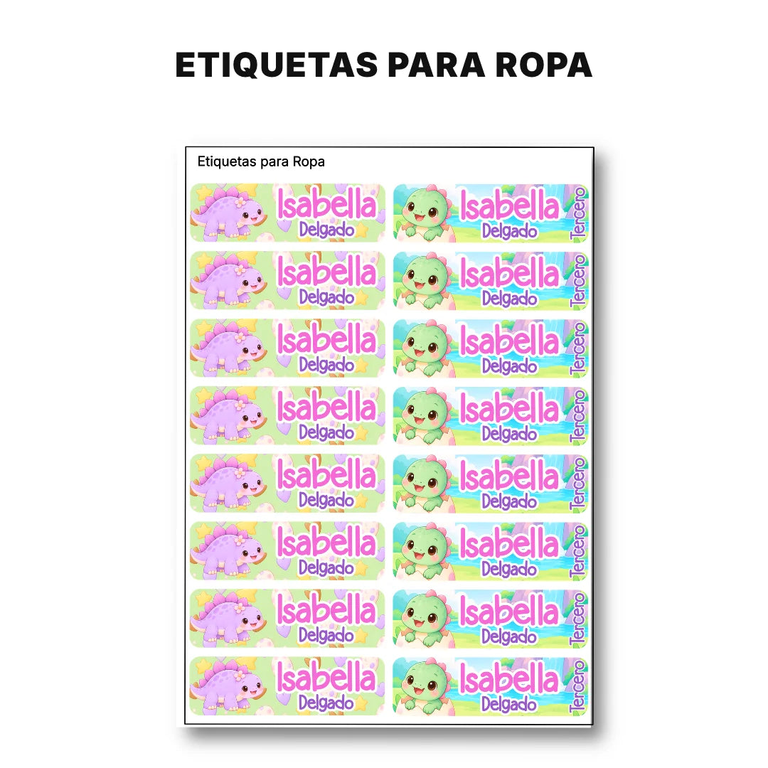 Dinosaurios Magicos – Etiquetas Escolares Personalizadas