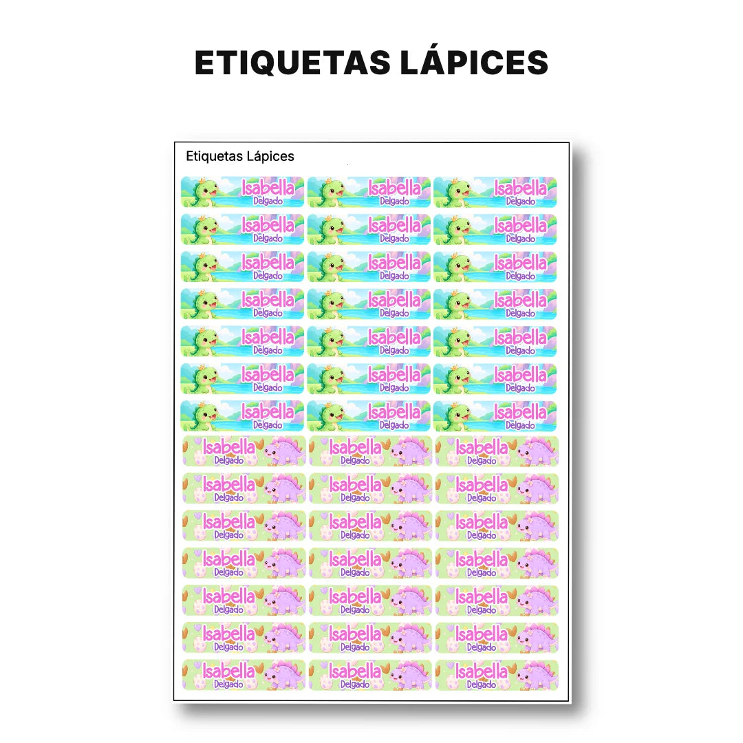 Dinosaurios Magicos – Etiquetas Escolares Personalizadas