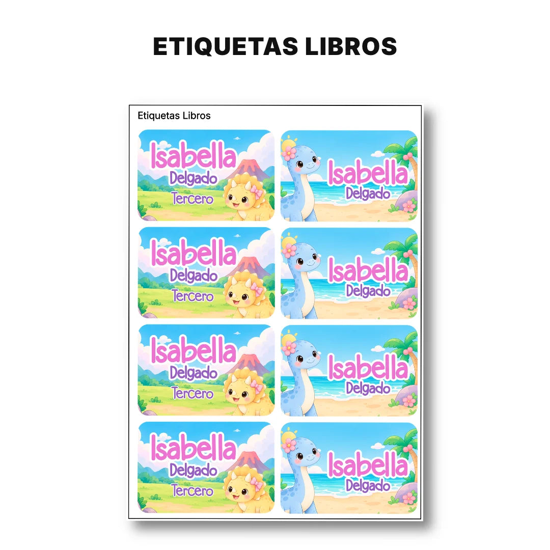 Dinosaurios Magicos – Etiquetas Escolares Personalizadas