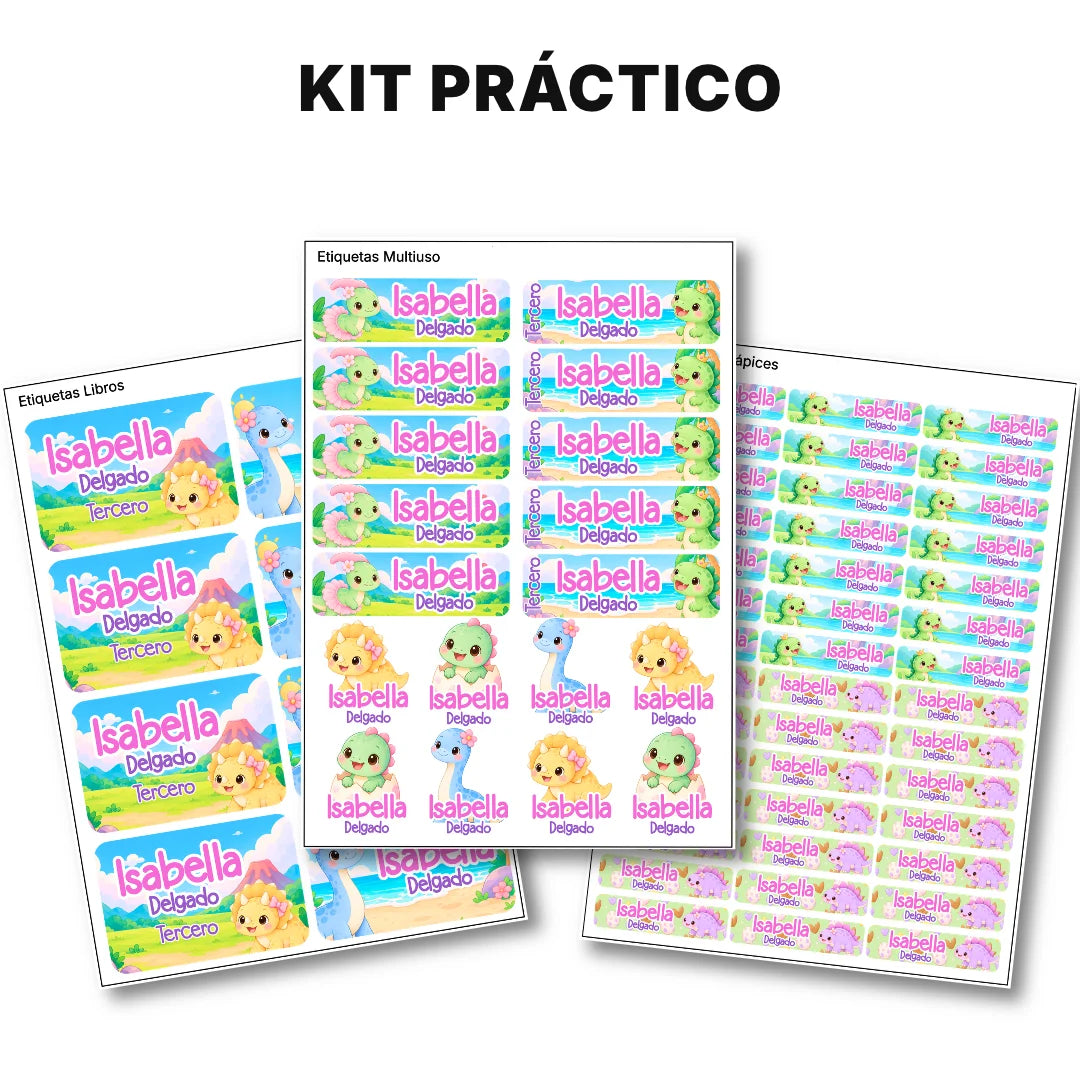 Dinosaurios Magicos – Etiquetas Escolares Personalizadas