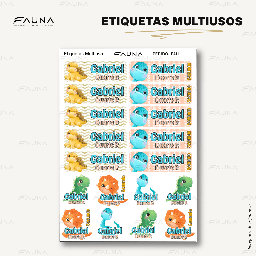 Dinosaurios 🦖 - Etiquetas Escolares Premium Personalizadas