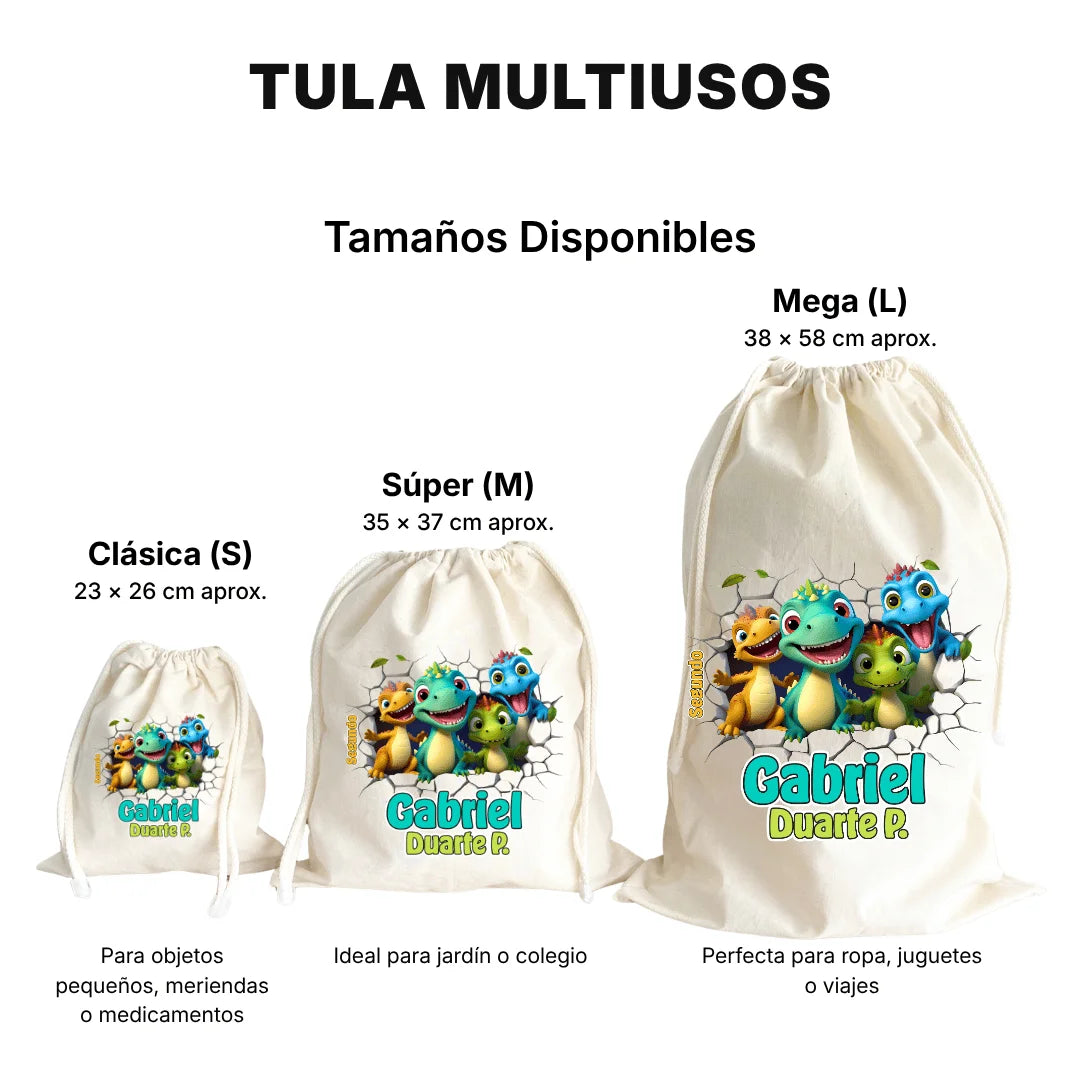 Dinosaurios – Tula Multiusos Personalizada