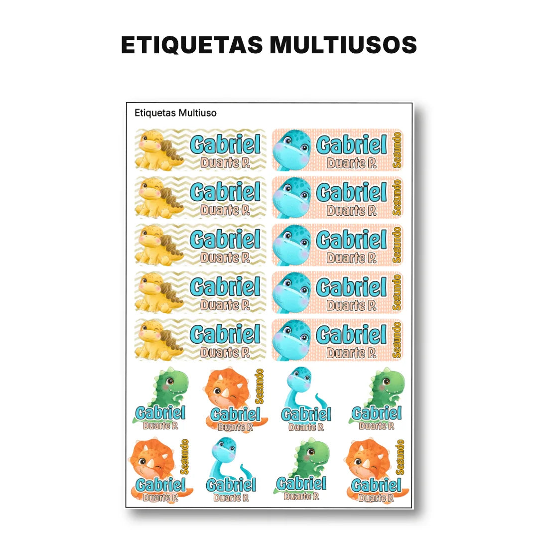 Dinosaurios – Etiquetas Escolares Personalizadas