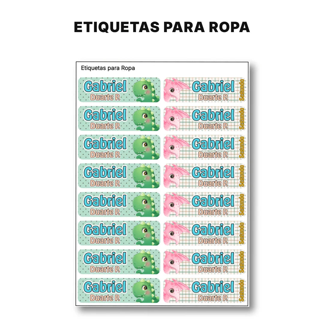 Dinosaurios – Etiquetas Escolares Personalizadas