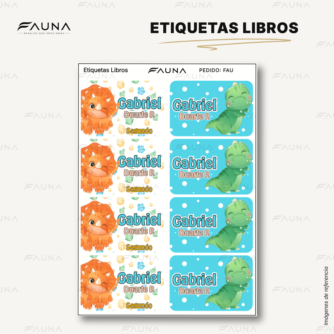 Dinosaurios 🦖 - Etiquetas Escolares Premium Personalizadas