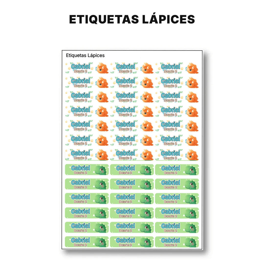 Dinosaurios – Etiquetas Escolares Personalizadas