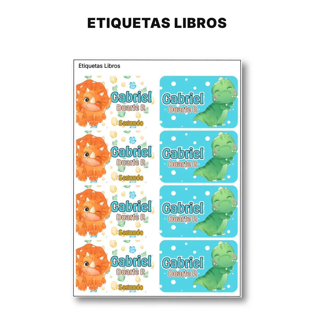 Dinosaurios – Etiquetas Escolares Personalizadas