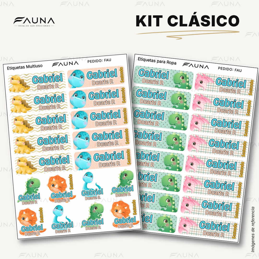 Dinosaurios 🦖 - Etiquetas Escolares Premium Personalizadas