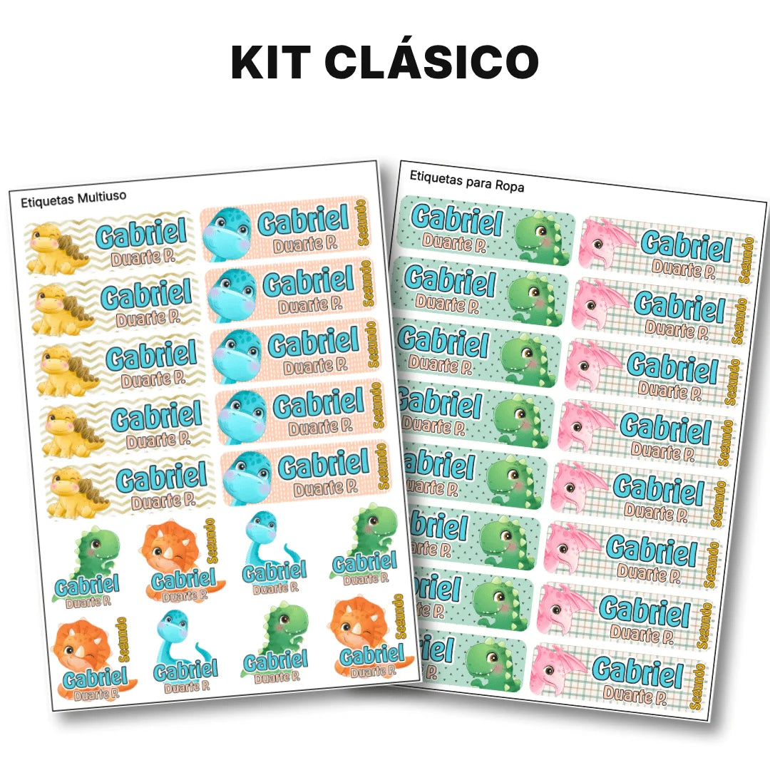 Dinosaurios – Etiquetas Escolares Personalizadas