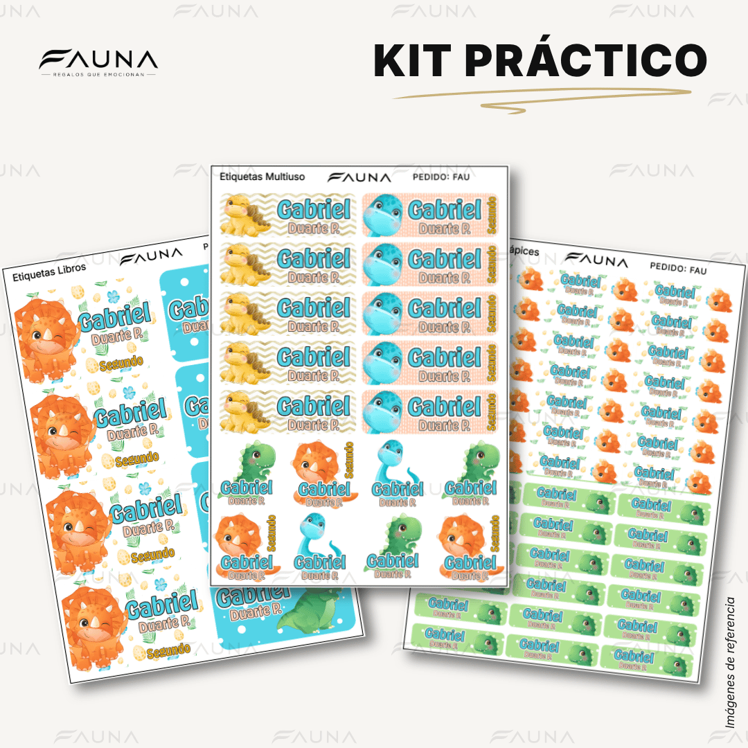 Dinosaurios 🦖 - Etiquetas Escolares Premium Personalizadas