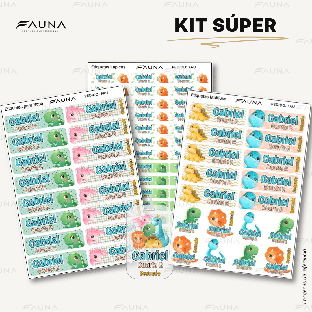 Dinosaurios 🦖 - Etiquetas Escolares Premium Personalizadas