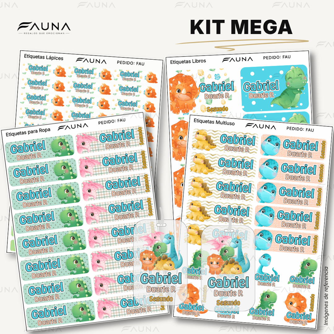 Dinosaurios 🦖 - Etiquetas Escolares Premium Personalizadas