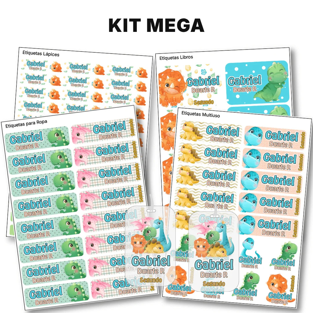 Dinosaurios – Etiquetas Escolares Personalizadas