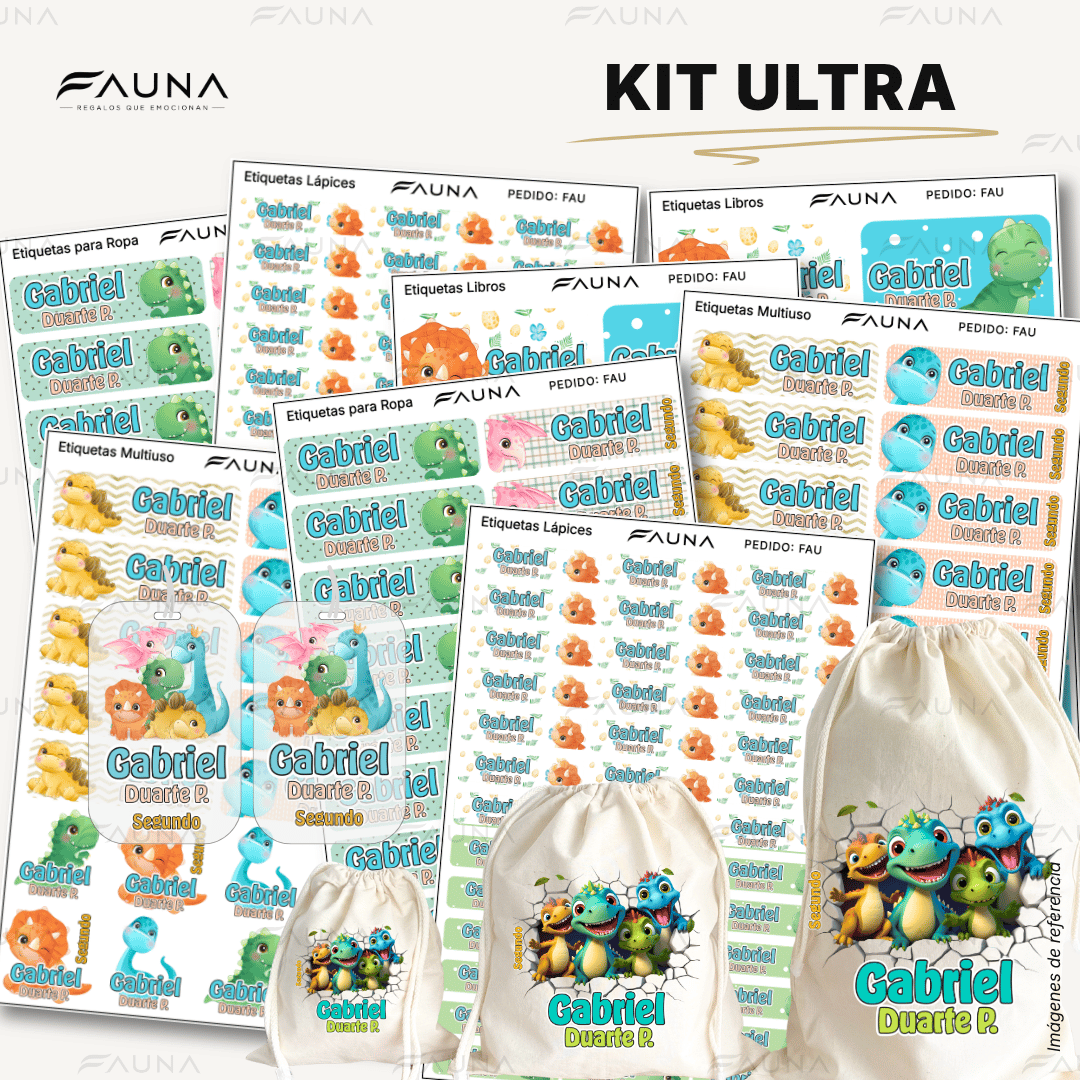 Dinosaurios 🦖 - Etiquetas Escolares Premium Personalizadas