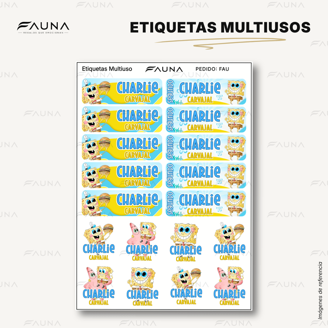 Diversión bajo el mar 💦 - Etiquetas Escolares Premium Personalizadas
