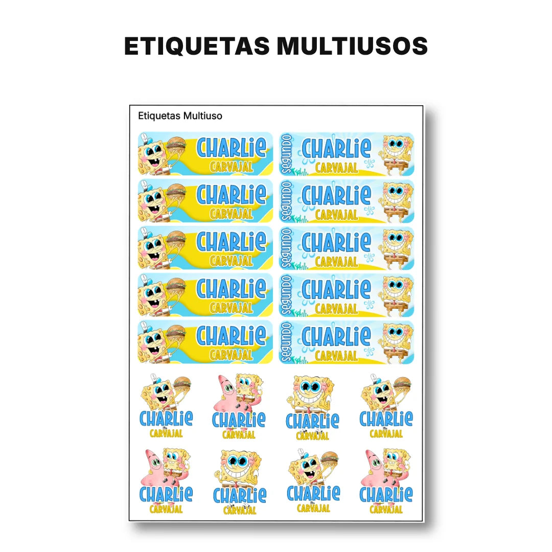 Diversión Bajo el Mar – Etiquetas Escolares Personalizadas