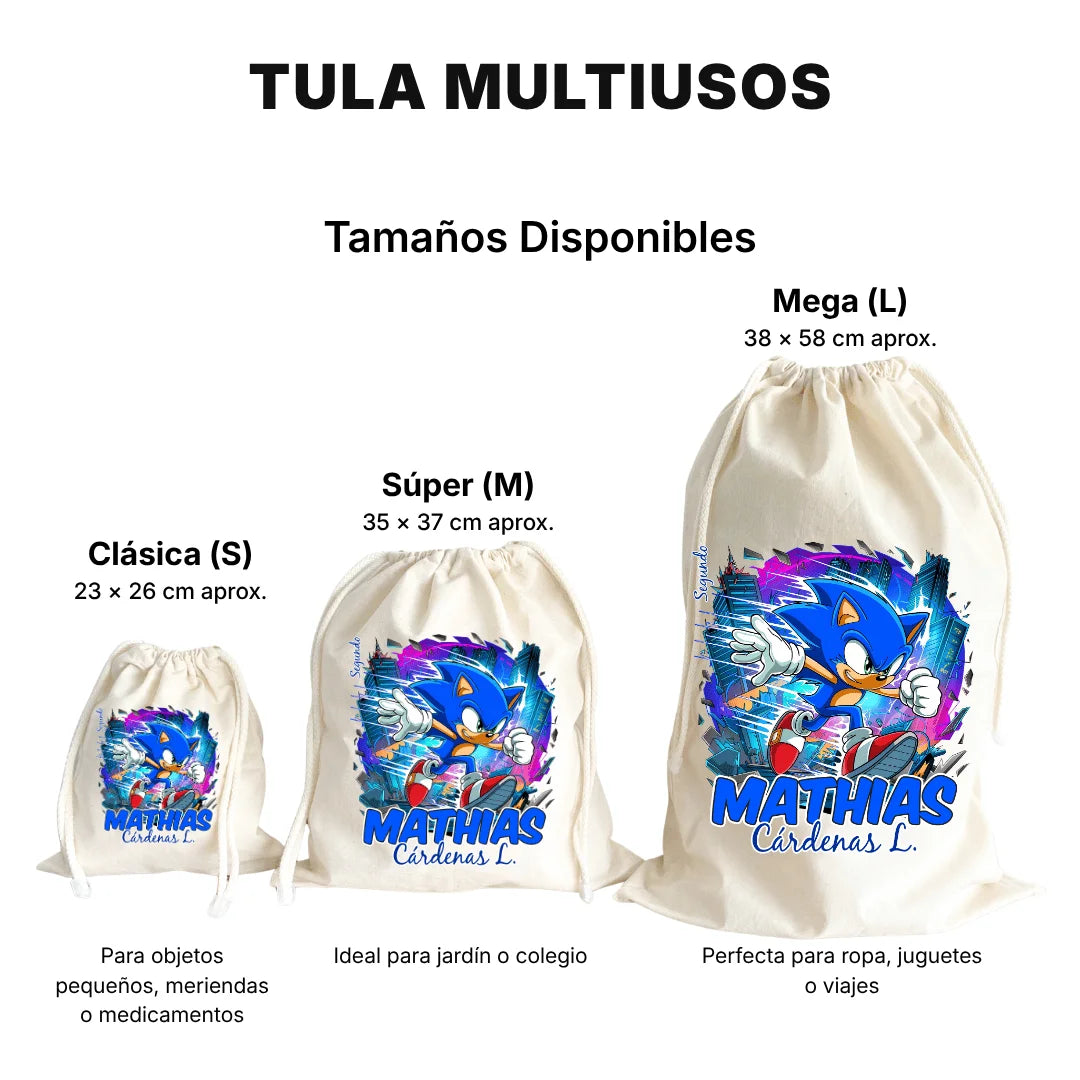 Erizo Azul Veloz – Tula Multiusos Personalizada