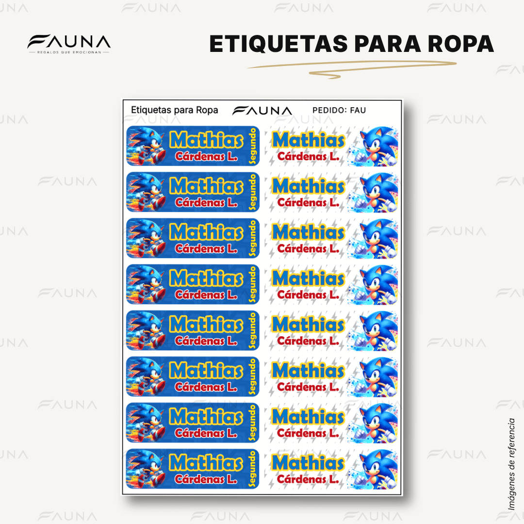 Erizo Azul Veloz 🌀 - Etiquetas Escolares Premium Personalizadas