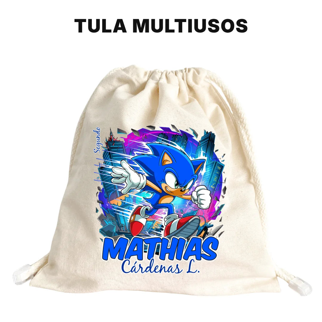 Erizo Azul Veloz – Etiquetas Escolares Personalizadas