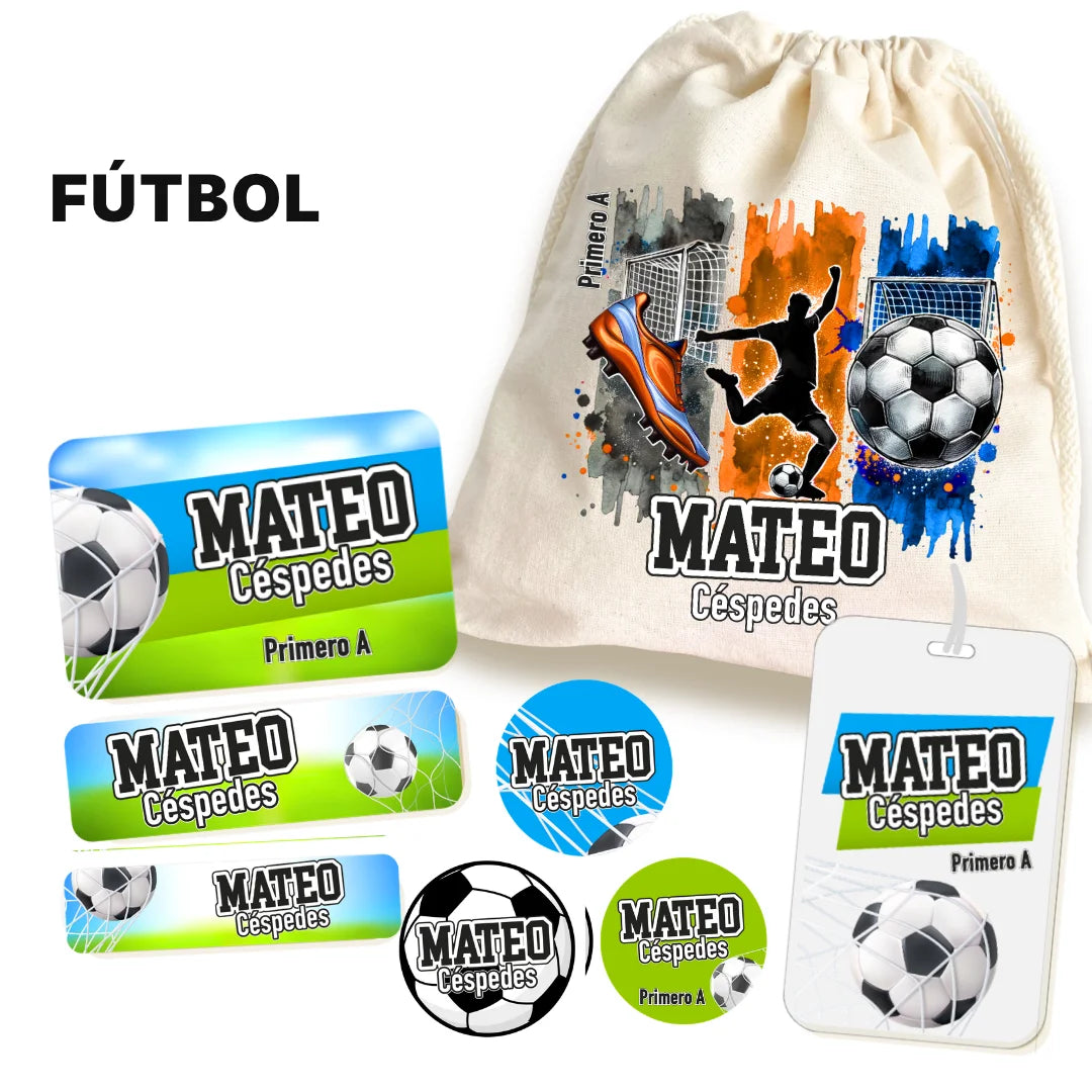 Fútbol Niño – Etiquetas Escolares Personalizadas