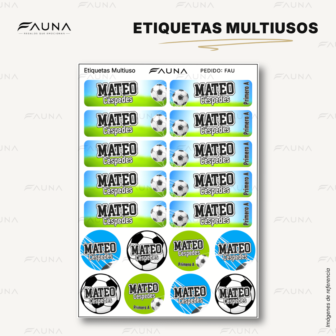 Fútbol Niño ⚽ - Etiquetas Escolares Premium Personalizadas