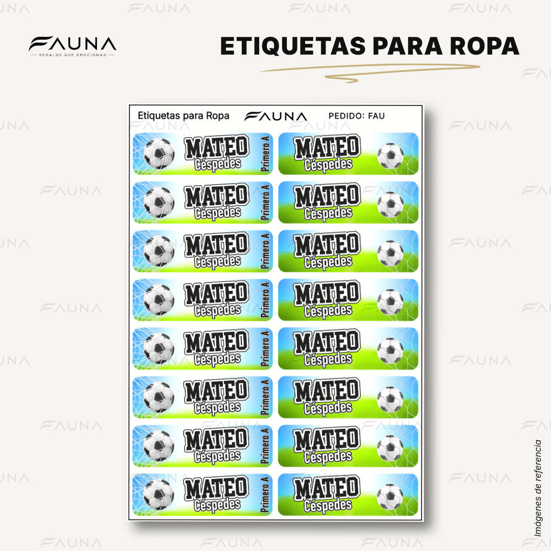 Fútbol Niño ⚽ - Etiquetas Escolares Premium Personalizadas