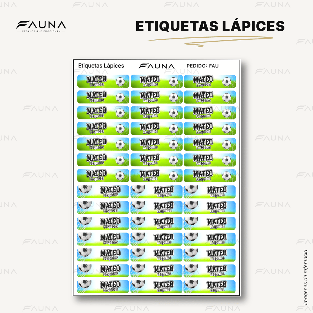 Fútbol Niño ⚽ - Etiquetas Escolares Premium Personalizadas
