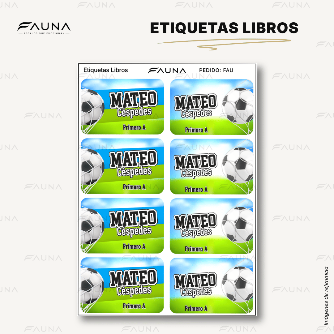 Fútbol Niño ⚽ - Etiquetas Escolares Premium Personalizadas