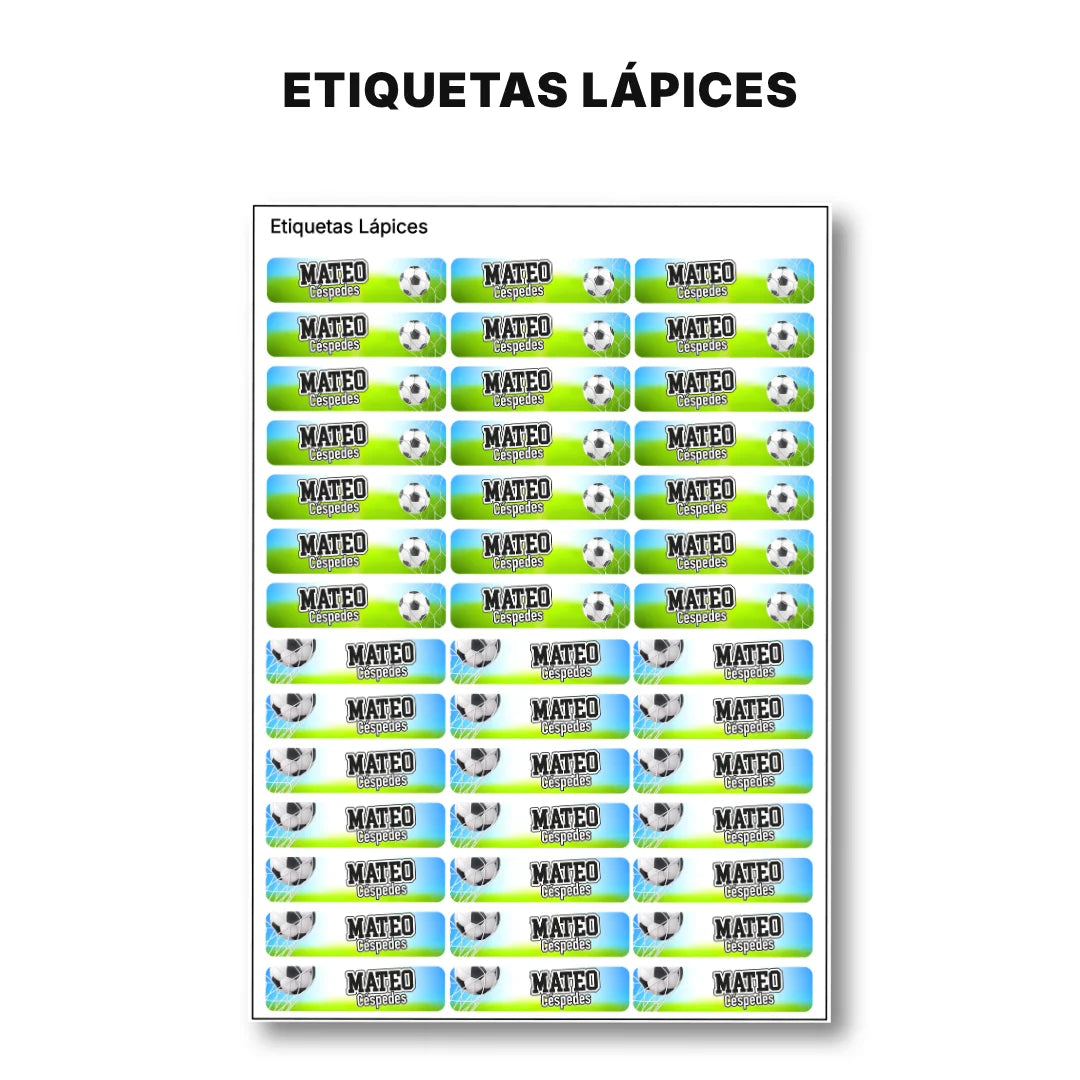 Fútbol Niño – Etiquetas Escolares Personalizadas