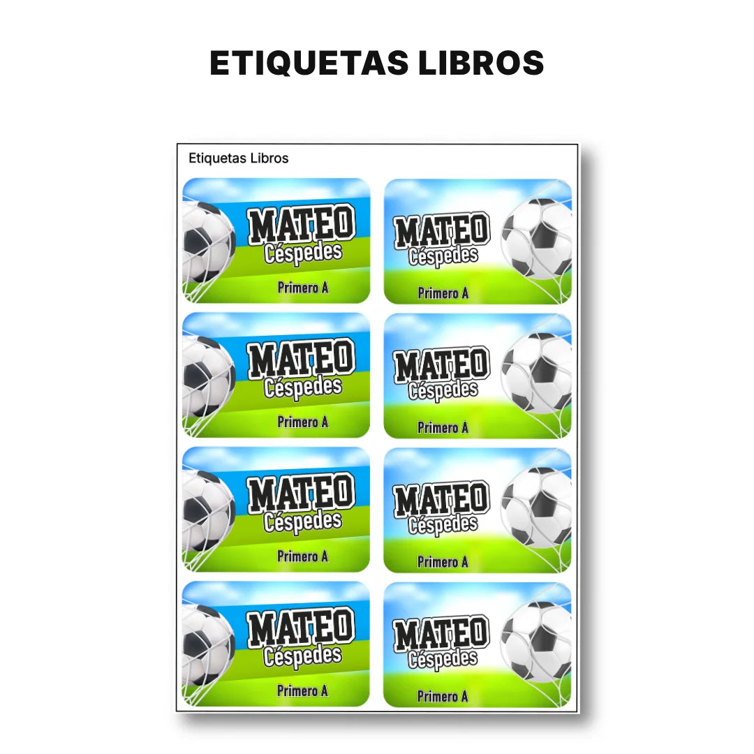 Fútbol Niño – Etiquetas Escolares Personalizadas