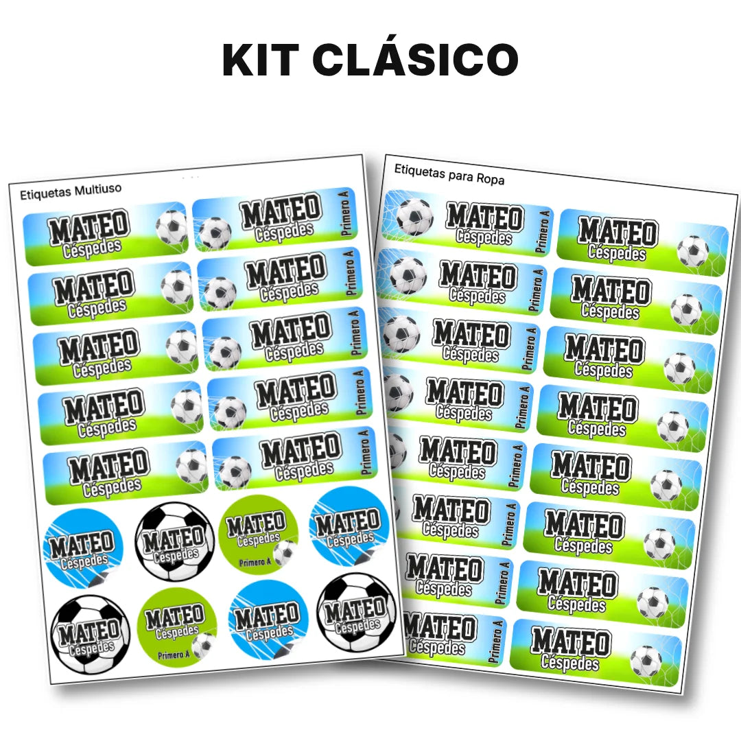 Fútbol Niño – Etiquetas Escolares Personalizadas