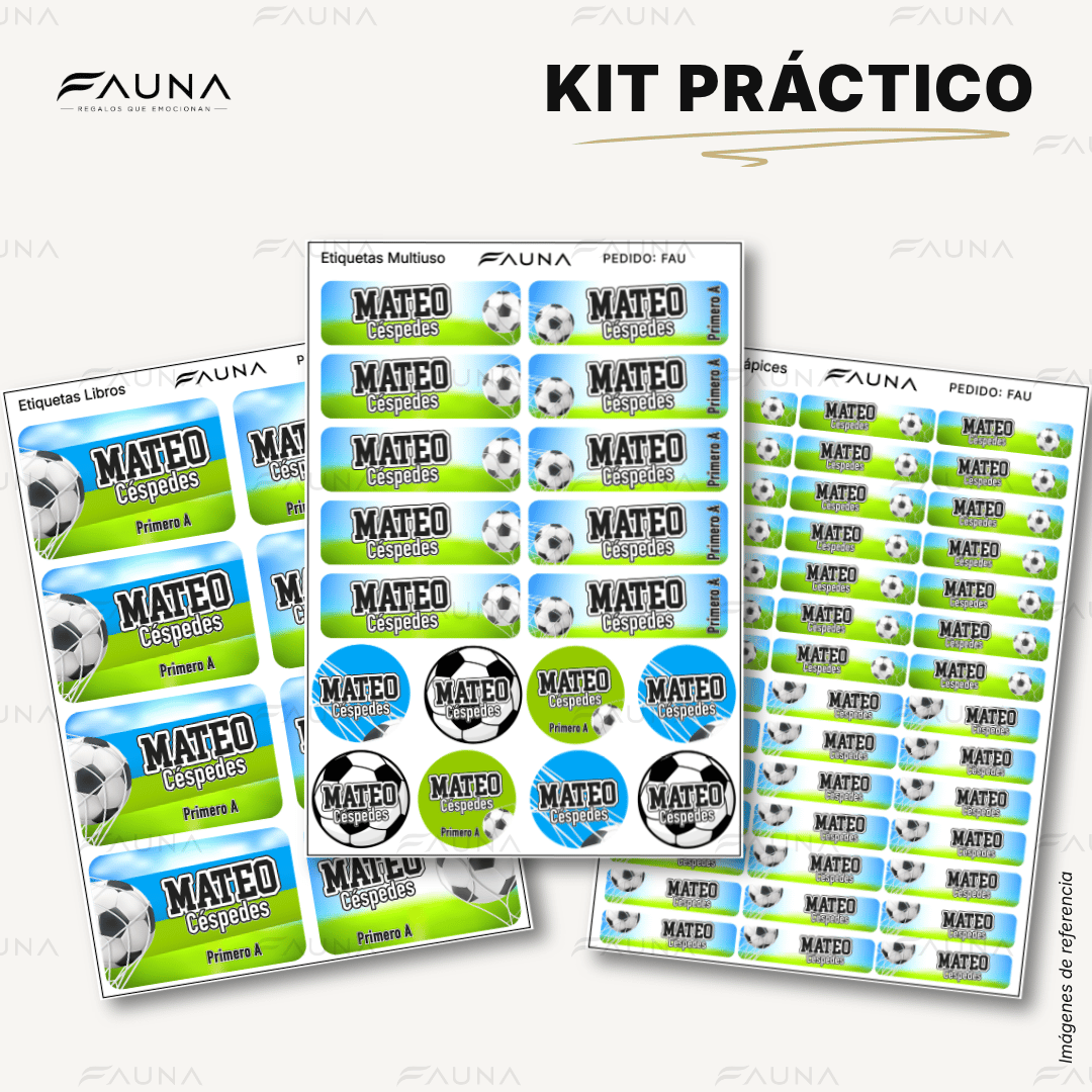 Fútbol Niño ⚽ - Etiquetas Escolares Premium Personalizadas