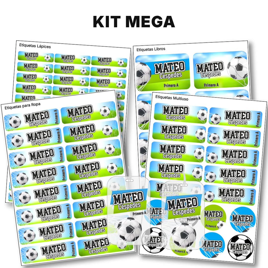 Fútbol Niño – Etiquetas Escolares Personalizadas