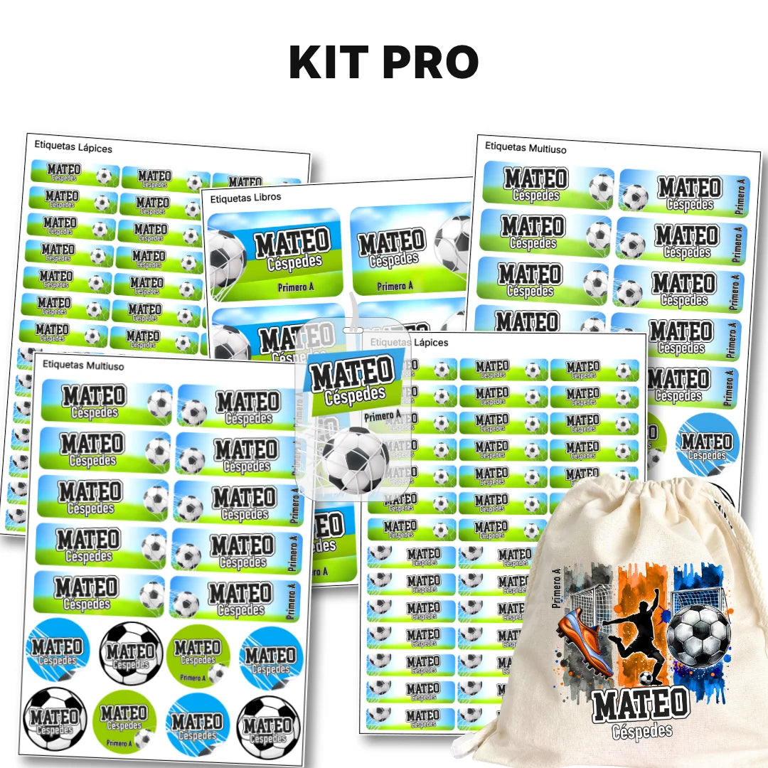 Fútbol Niño – Etiquetas Escolares Personalizadas