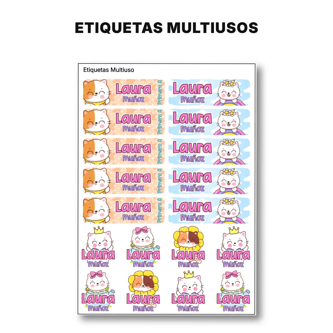 Gaticos – Etiquetas Escolares Personalizadas
