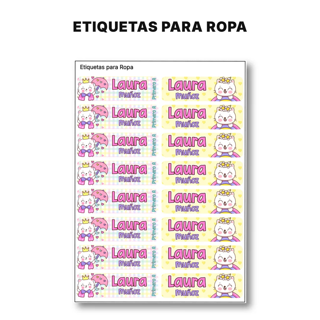 Gaticos – Etiquetas Escolares Personalizadas