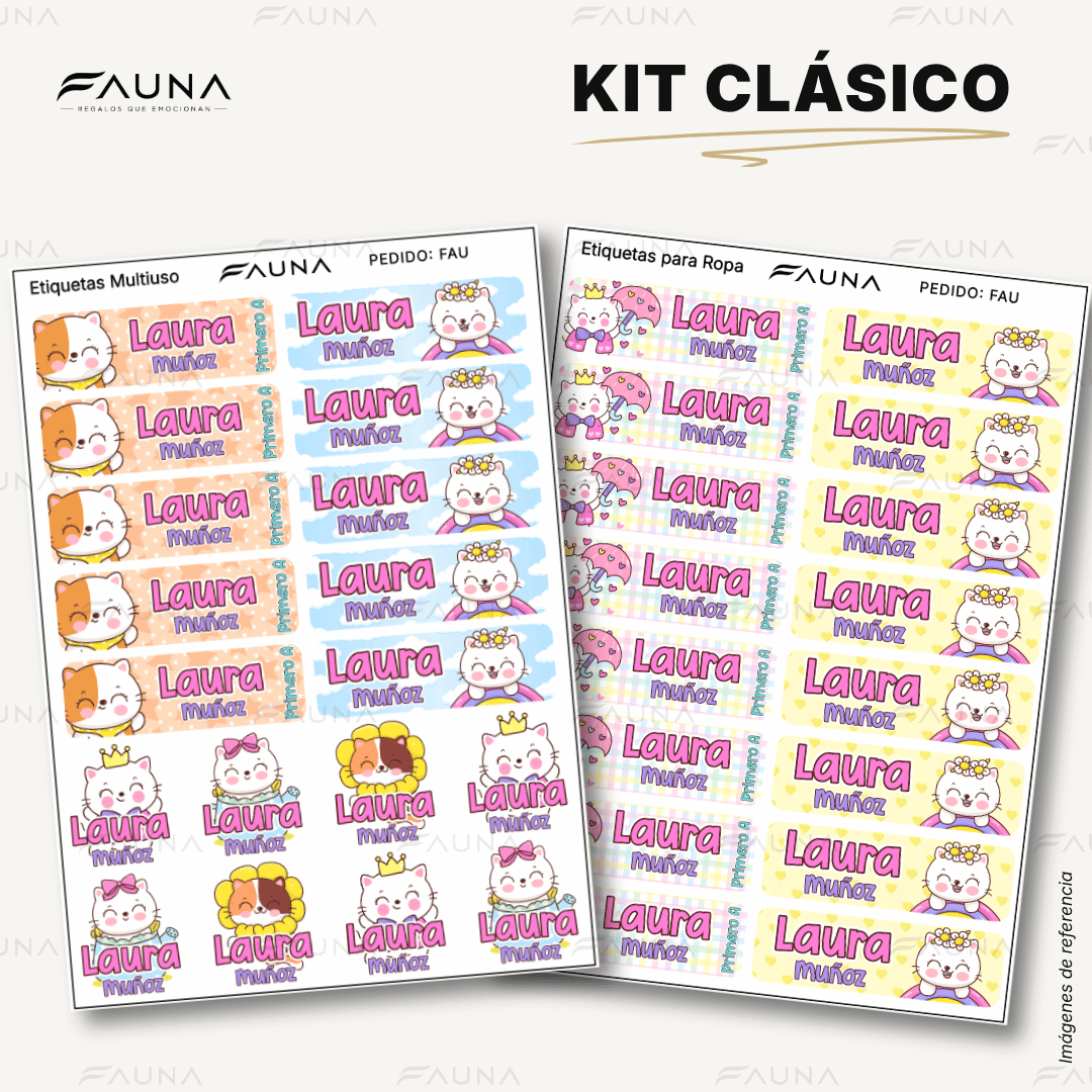 Gaticos 🐾 - Etiquetas Escolares Premium Personalizadas