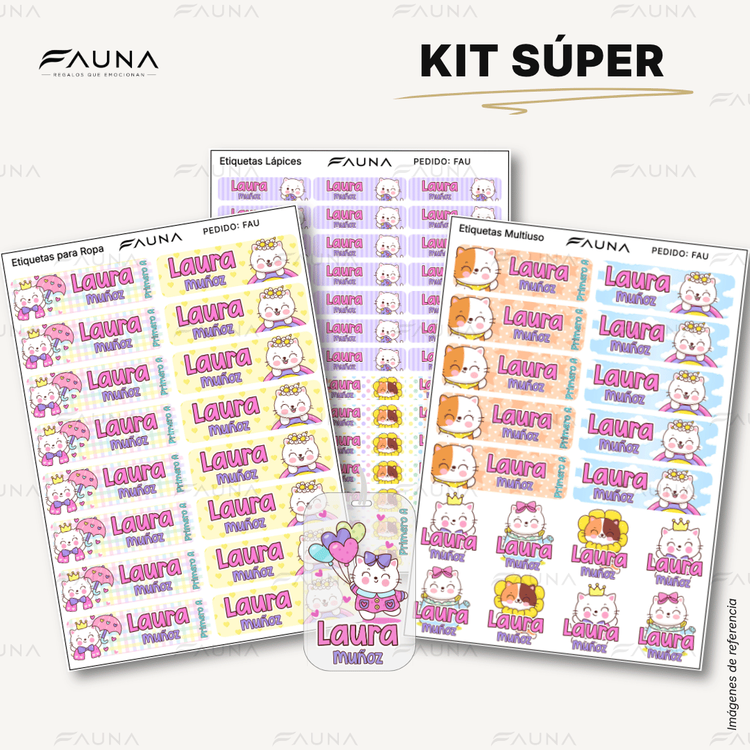 Gaticos 🐾 - Etiquetas Escolares Premium Personalizadas