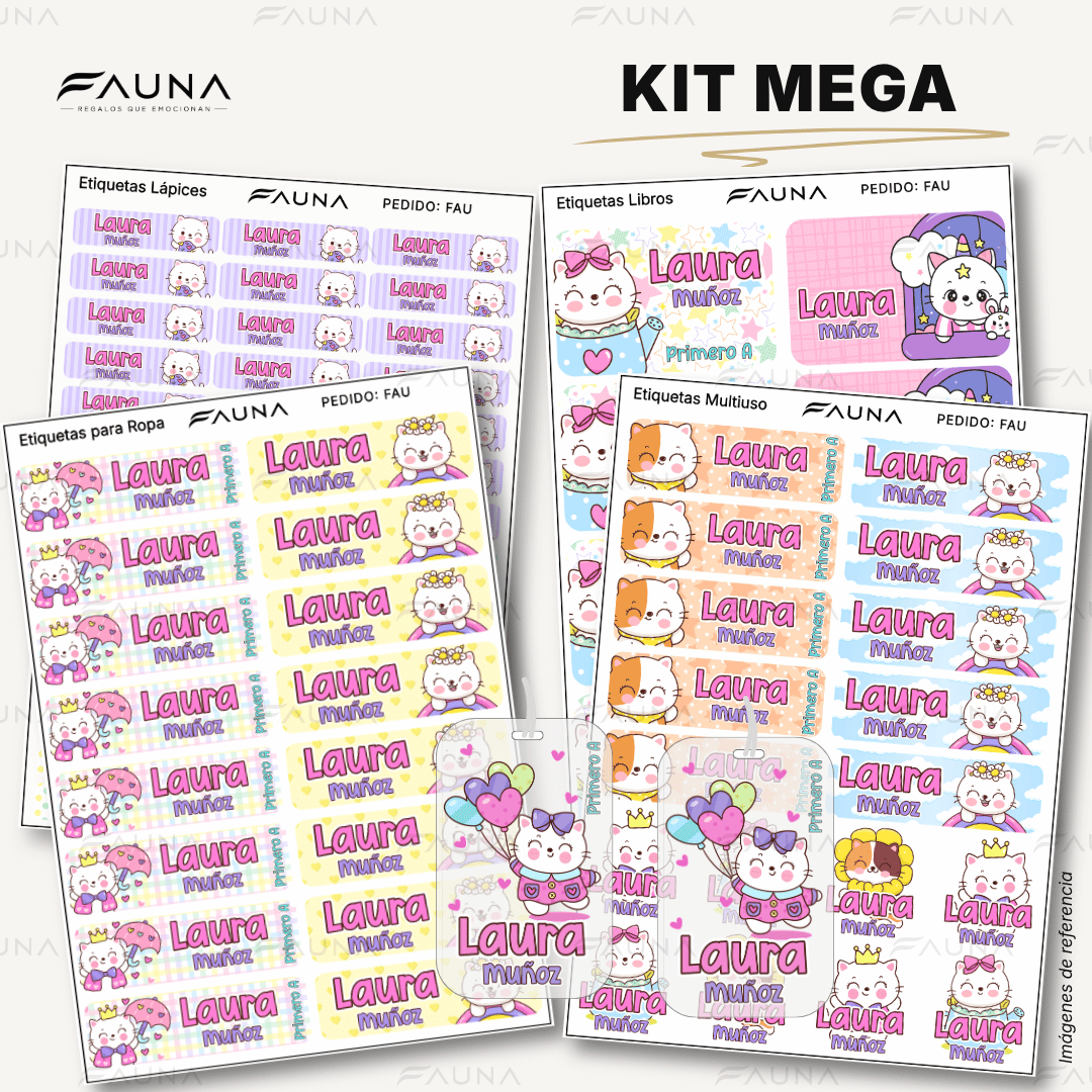 Gaticos 🐾 - Etiquetas Escolares Premium Personalizadas