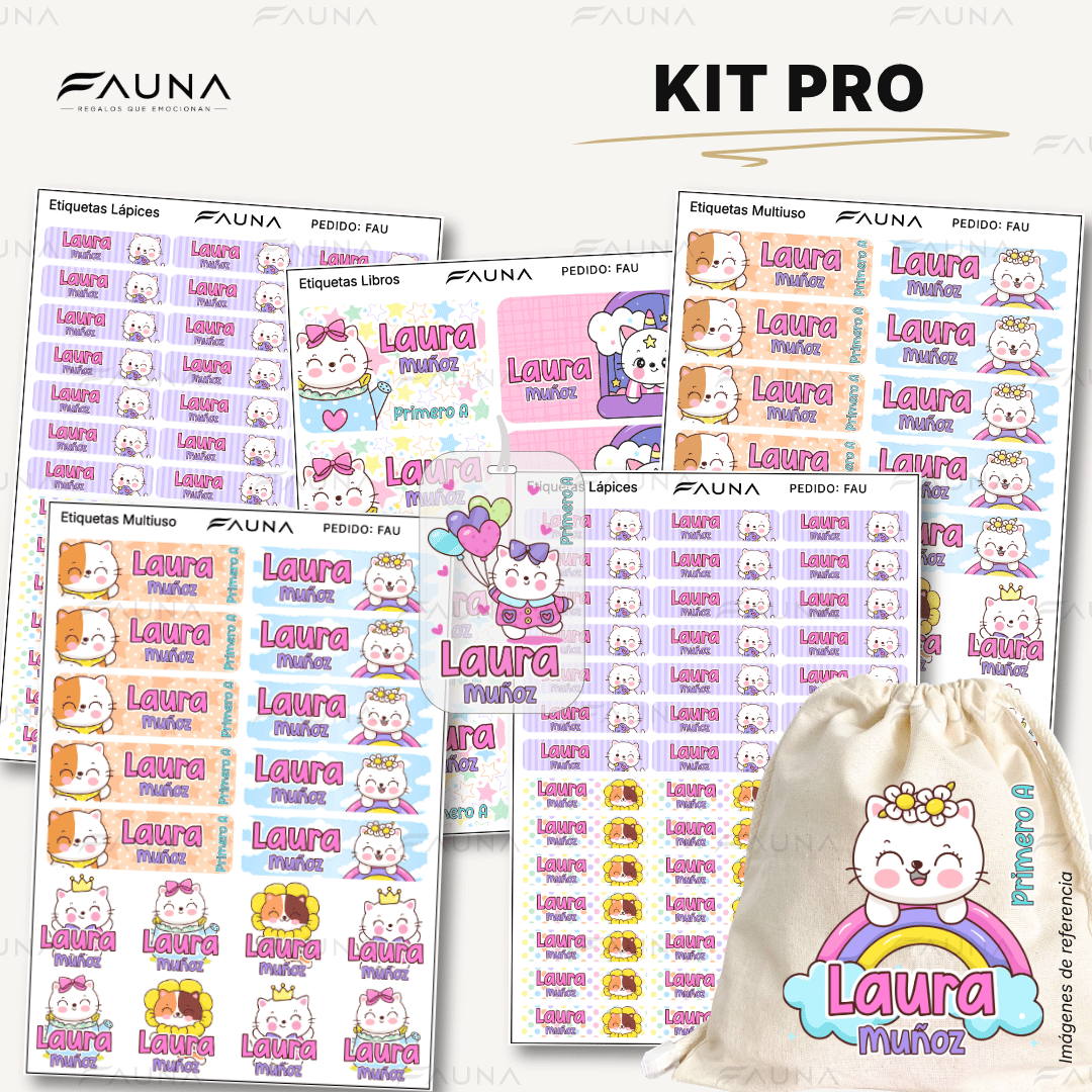 Gaticos 🐾 - Etiquetas Escolares Premium Personalizadas
