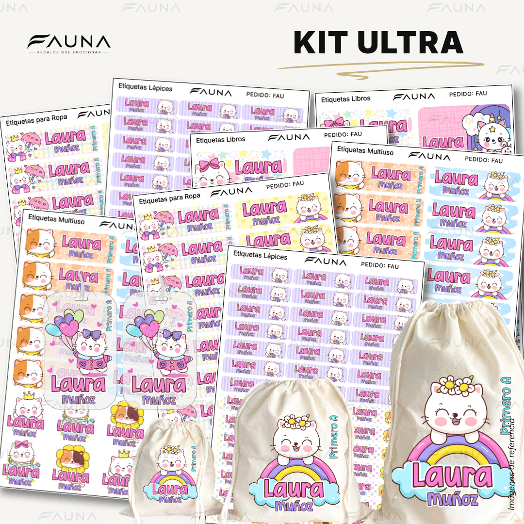 Gaticos 🐾 - Etiquetas Escolares Premium Personalizadas