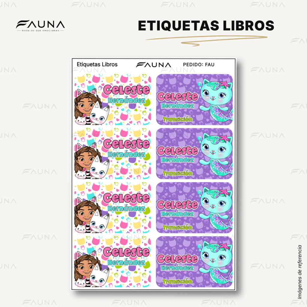 Gatita Aventurera 🏡 - Etiquetas Escolares Premium Personalizadas