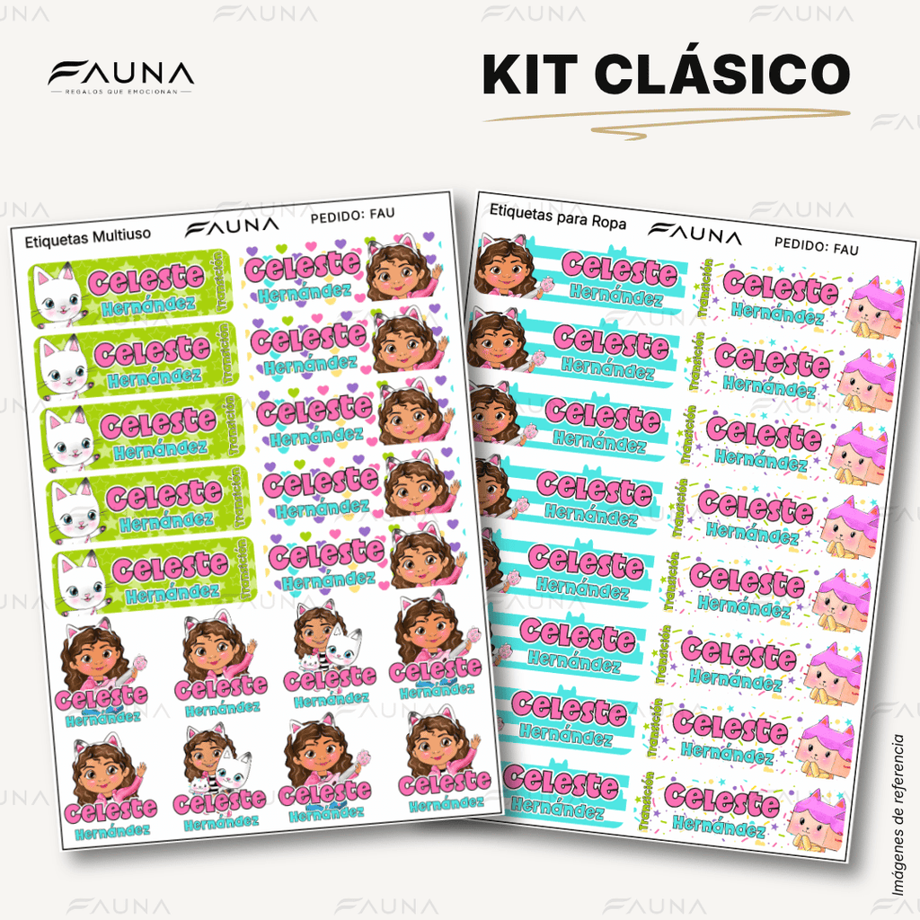 Gatita Aventurera 🏡 - Etiquetas Escolares Premium Personalizadas