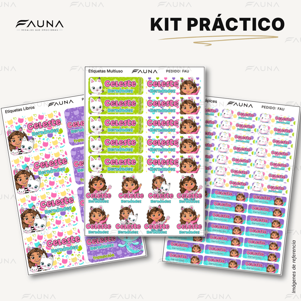 Gatita Aventurera 🏡 - Etiquetas Escolares Premium Personalizadas