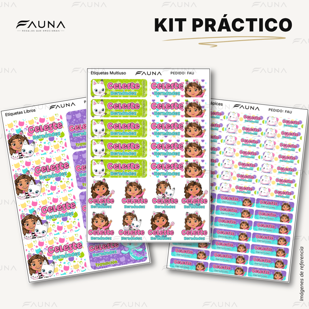 Gatita Aventurera 🏡 - Etiquetas Escolares Premium Personalizadas