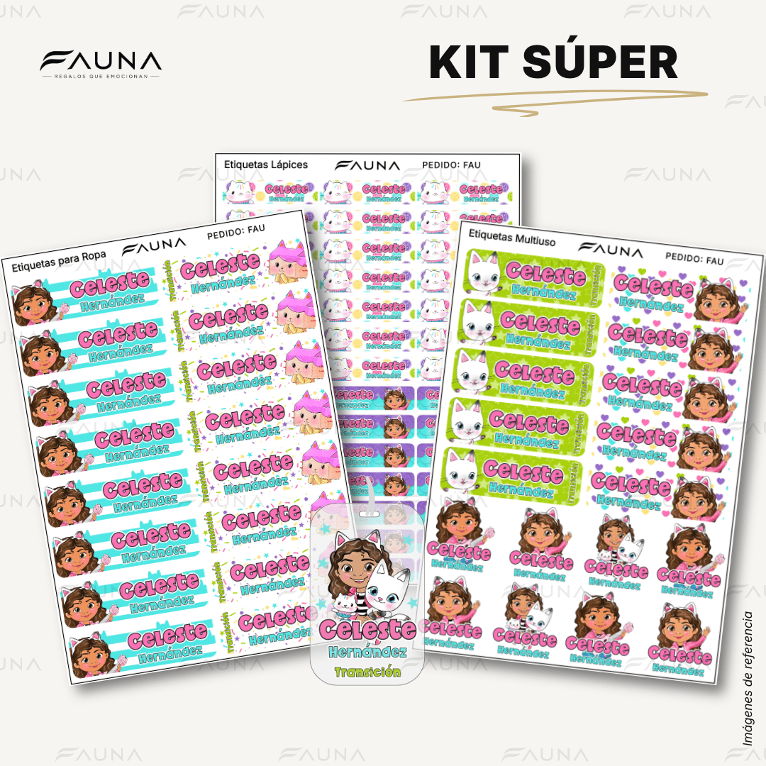 Gatita Aventurera 🏡 - Etiquetas Escolares Premium Personalizadas