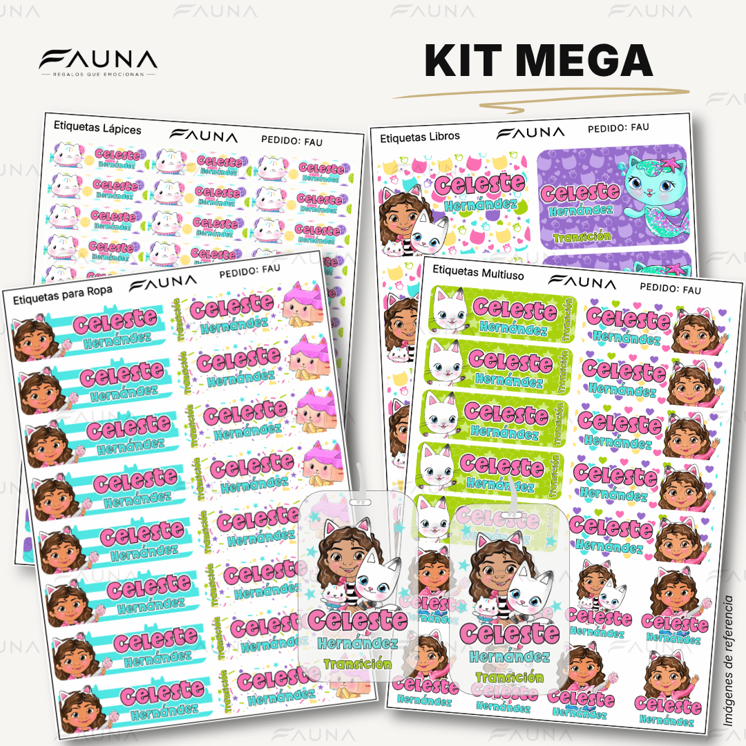 Gatita Aventurera 🏡 - Etiquetas Escolares Premium Personalizadas